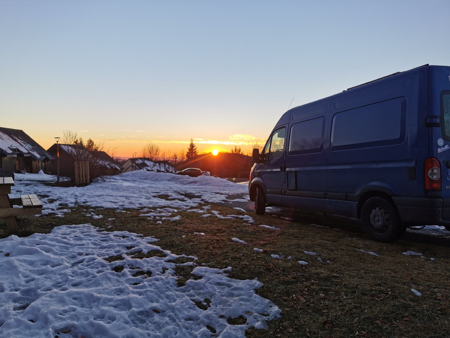 Mon fourgon garé pour la nuit