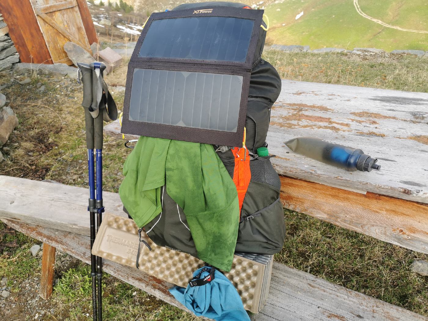 Le sac prêt, plein d'eau fait, lessive OK !