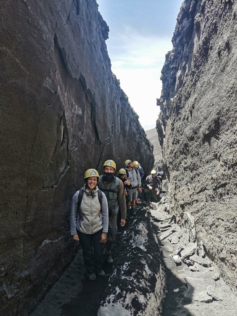 Dans la coulée de lave