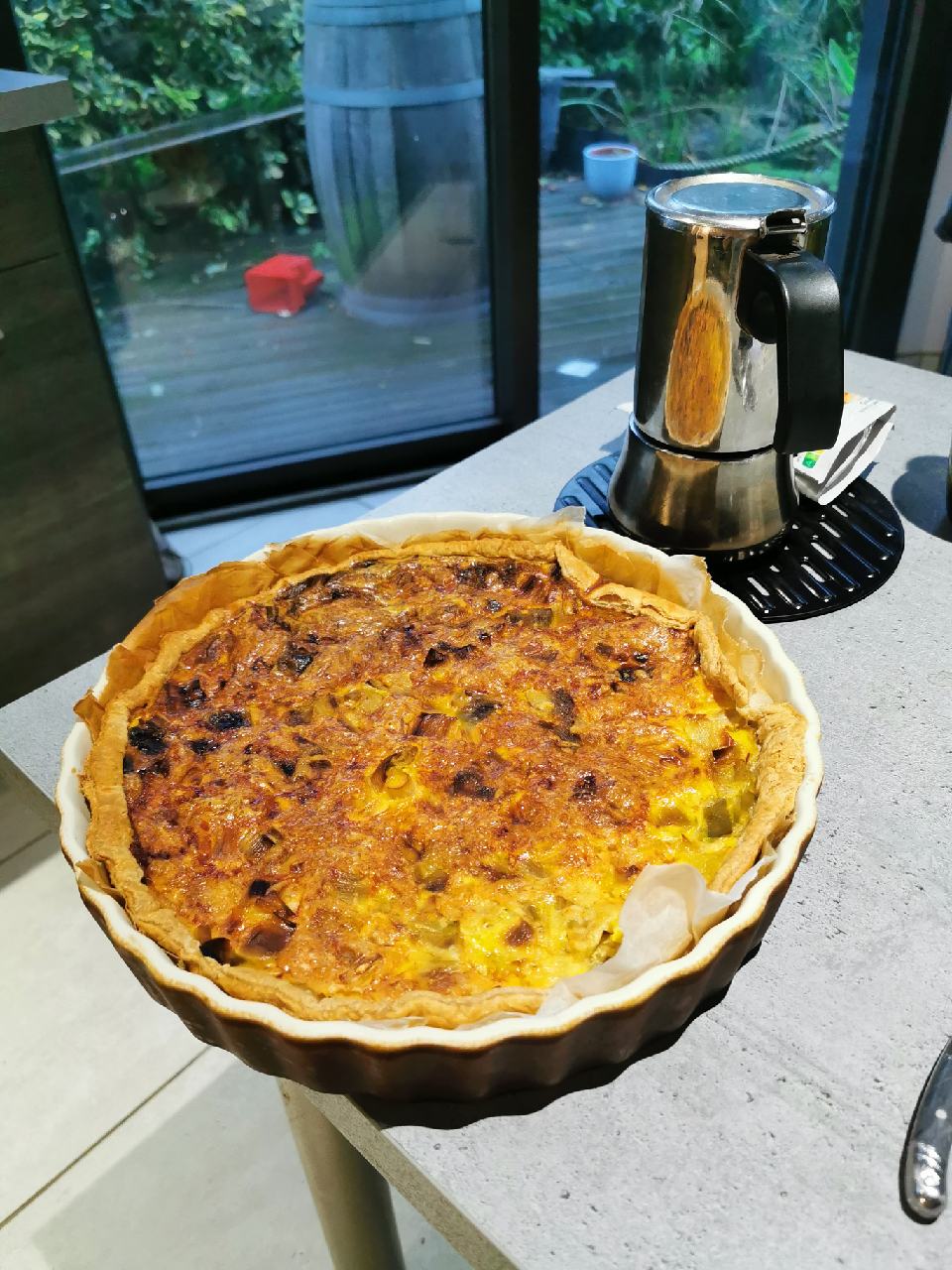 Quiche pour utiliser les œufs des poules