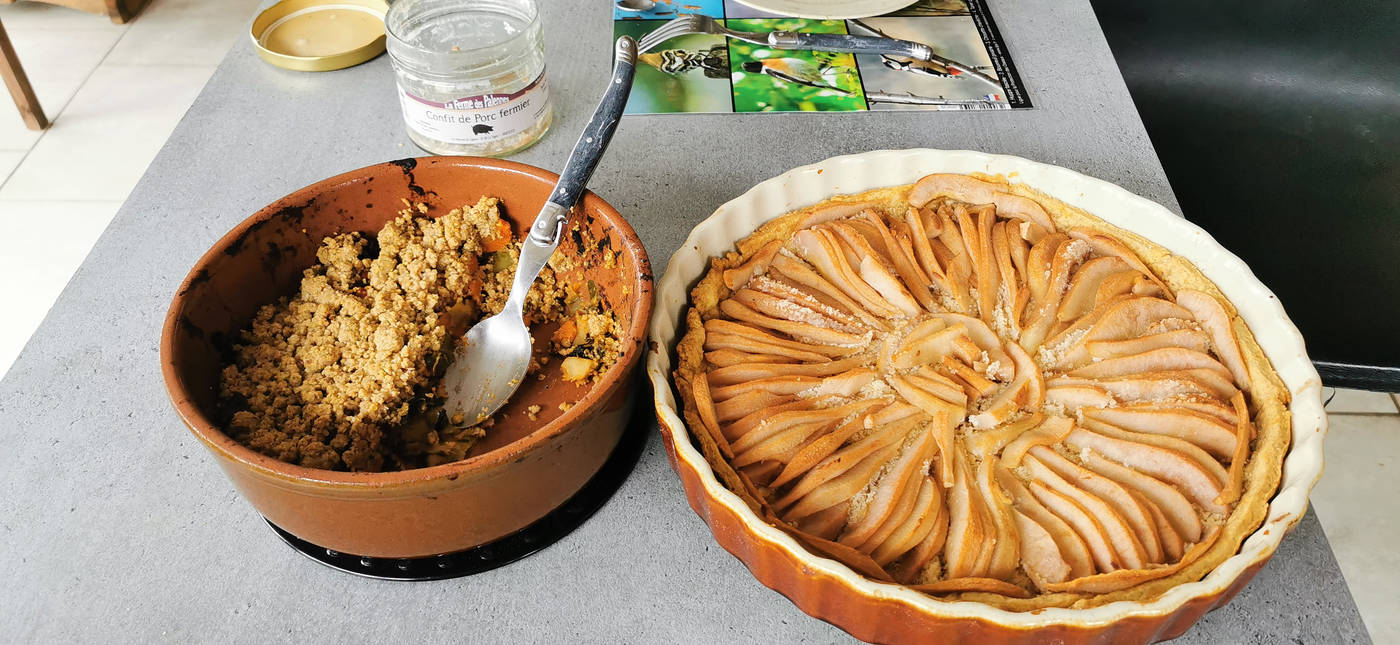 Crumble de légume et tarte aux poires