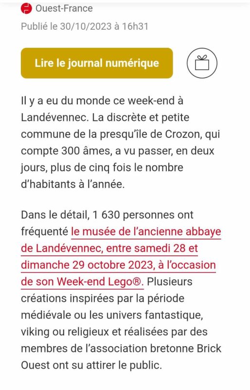 2023-10-30 Article Ouest France partie 1