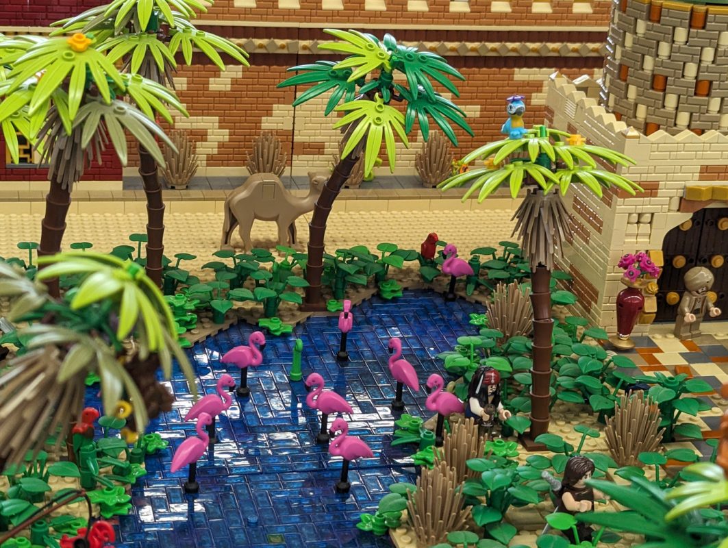 L’oasis avec les flamants roses