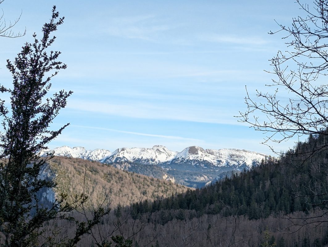 Au loin, les sommets enneigés