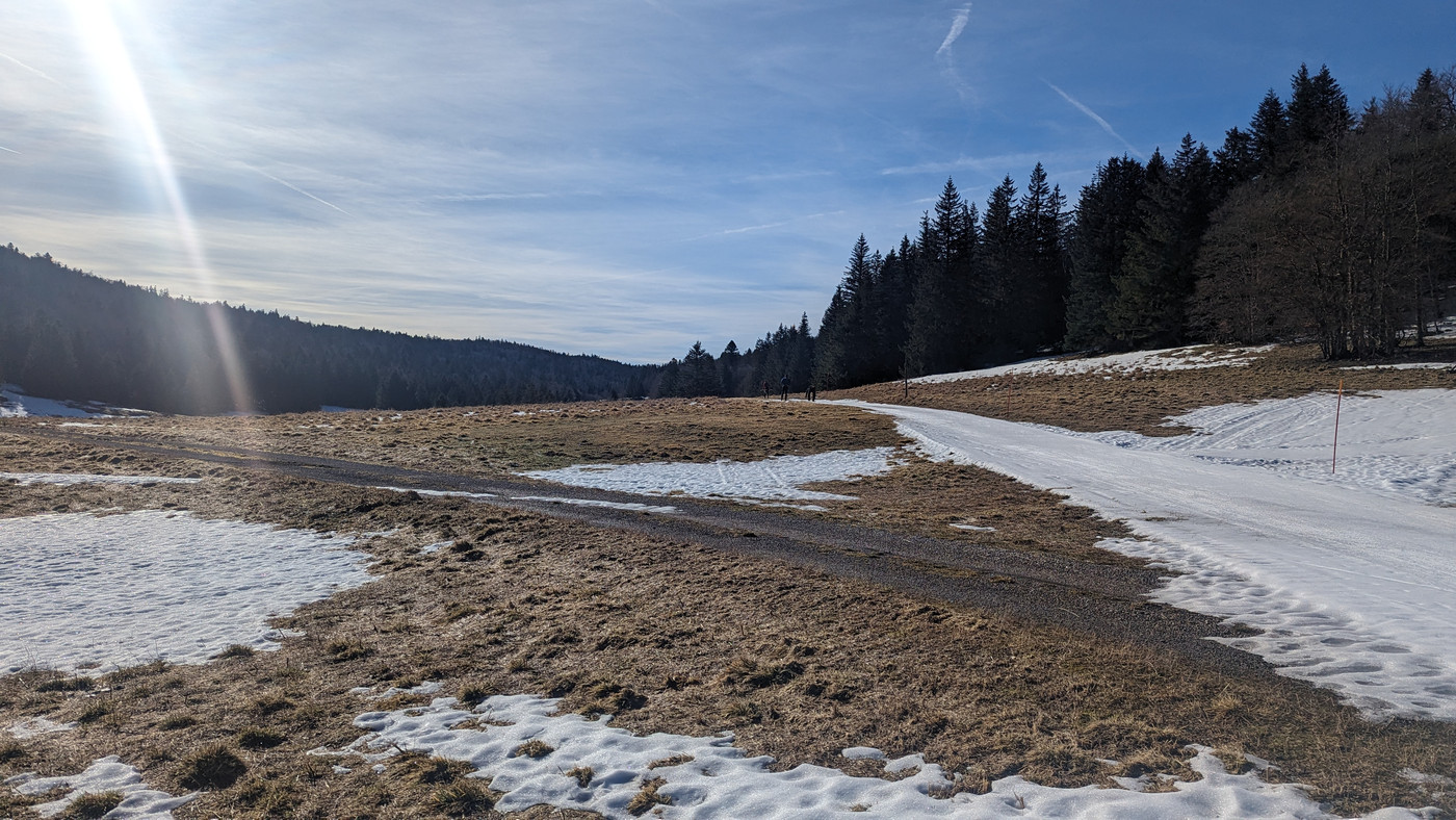 Sur tout le parcours, à peine 40m sans neige, il était temps de venir!