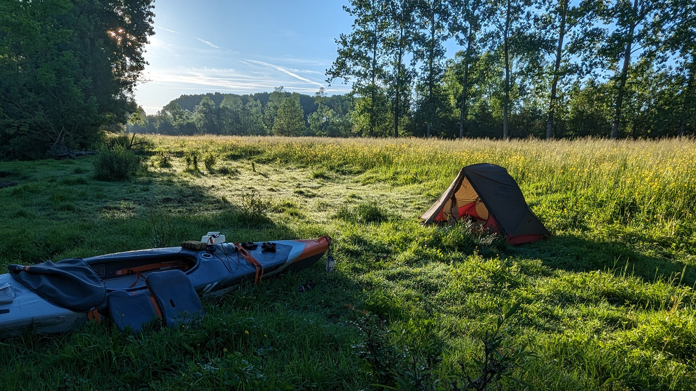 Rosé sur le campement de la nuit