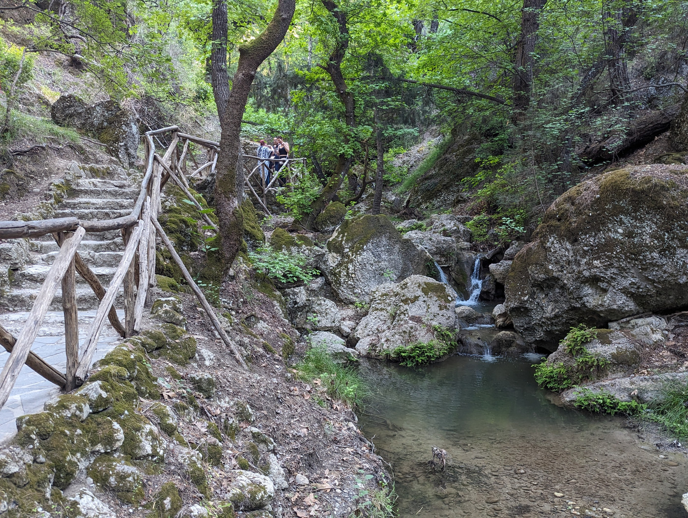 Les sentiers longent le ruisseau