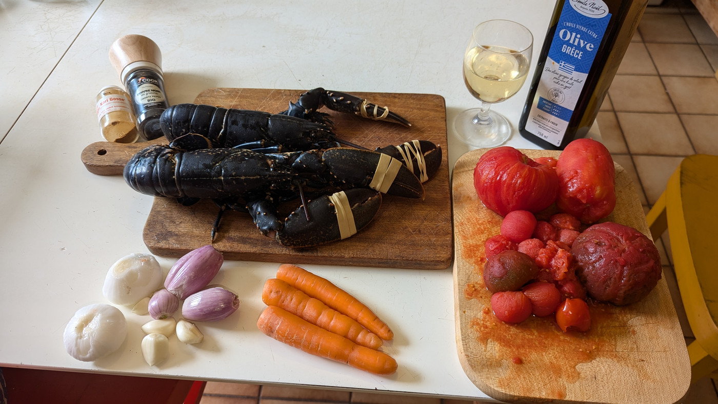 Ingrédient du Homard à l'Armoricaine