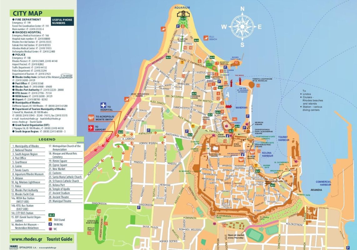 Carte de la ville de l’office du tourisme (j'avais la version papier en français)