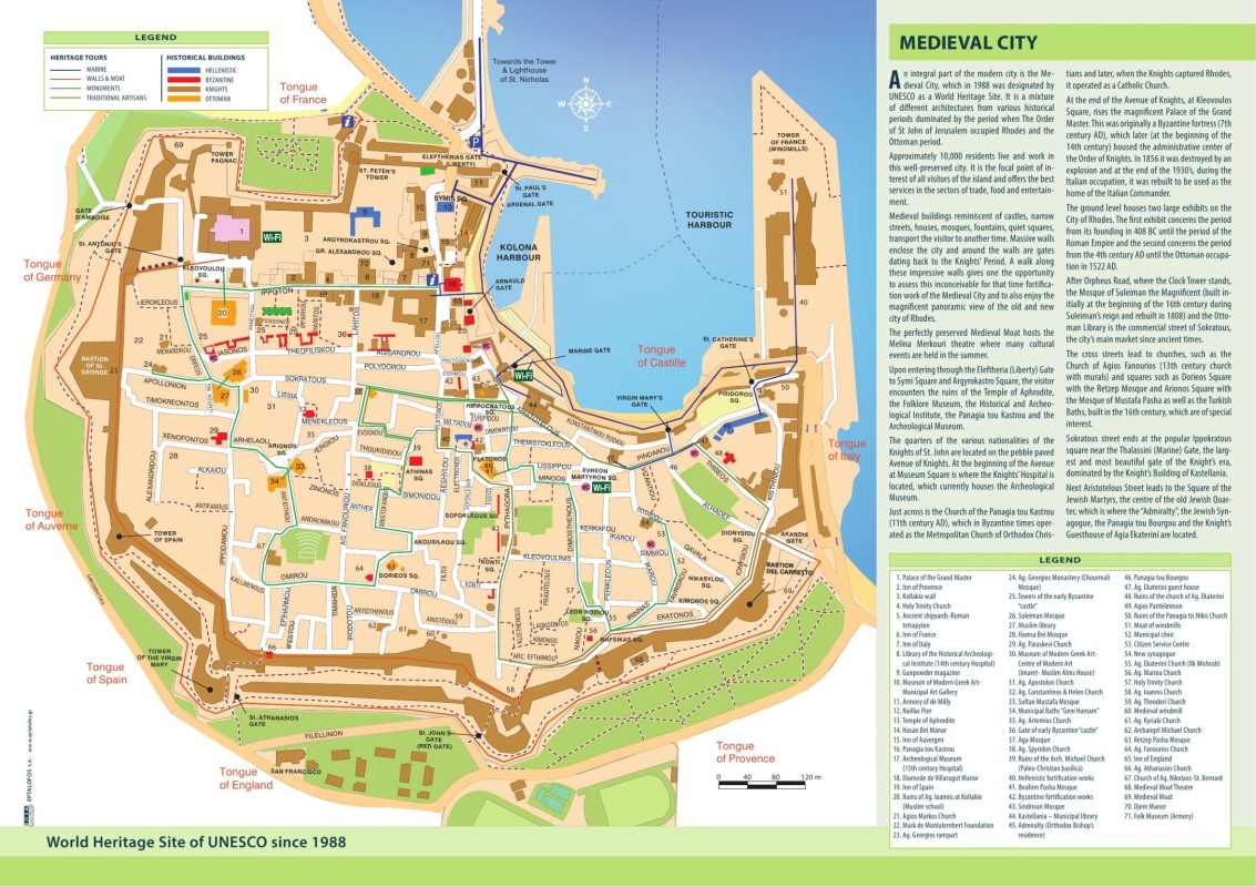 Carte de la vielle ville et ces circuit (j'avais la version papier en français)