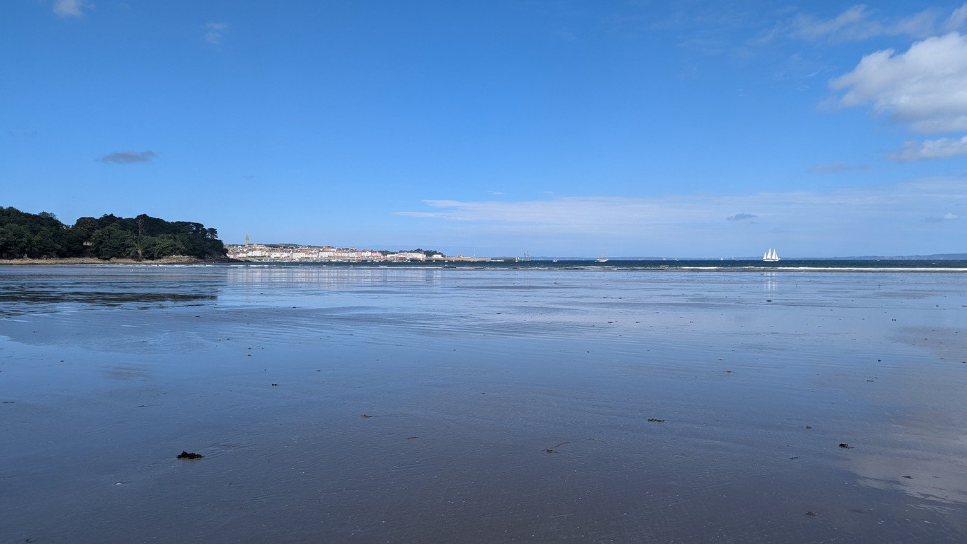 La plage du Ris à marrée basse