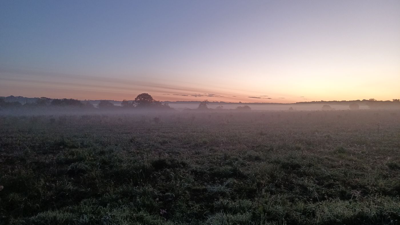 Lever de soleil sur le trajet vers le travail en vélo (11 octobre 24)