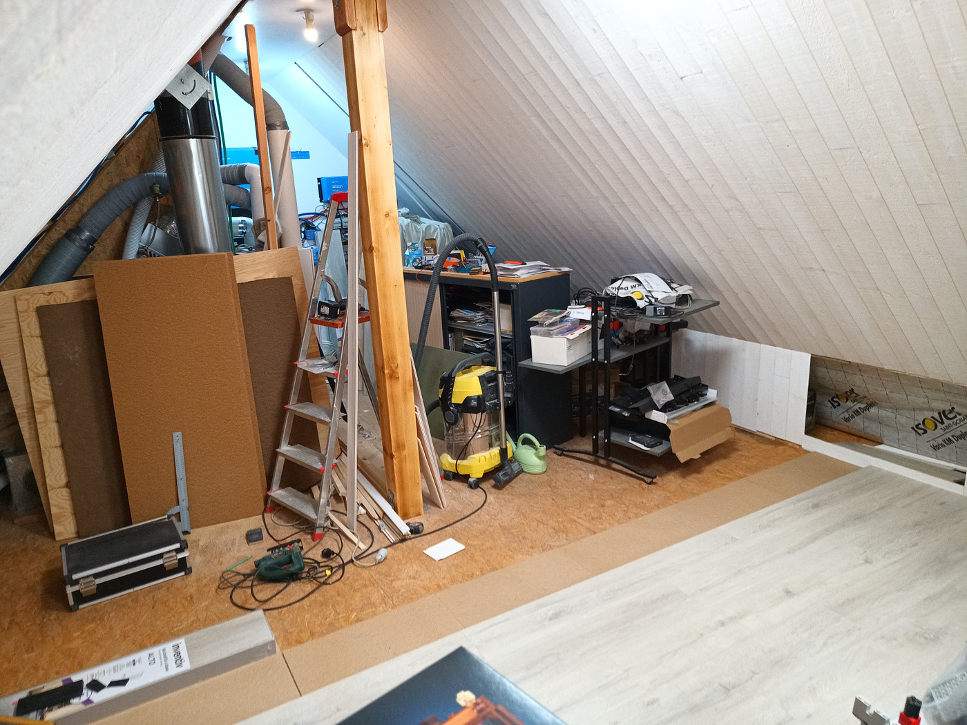 après 1,2m de fait, J'arrive au bord du coin chantier