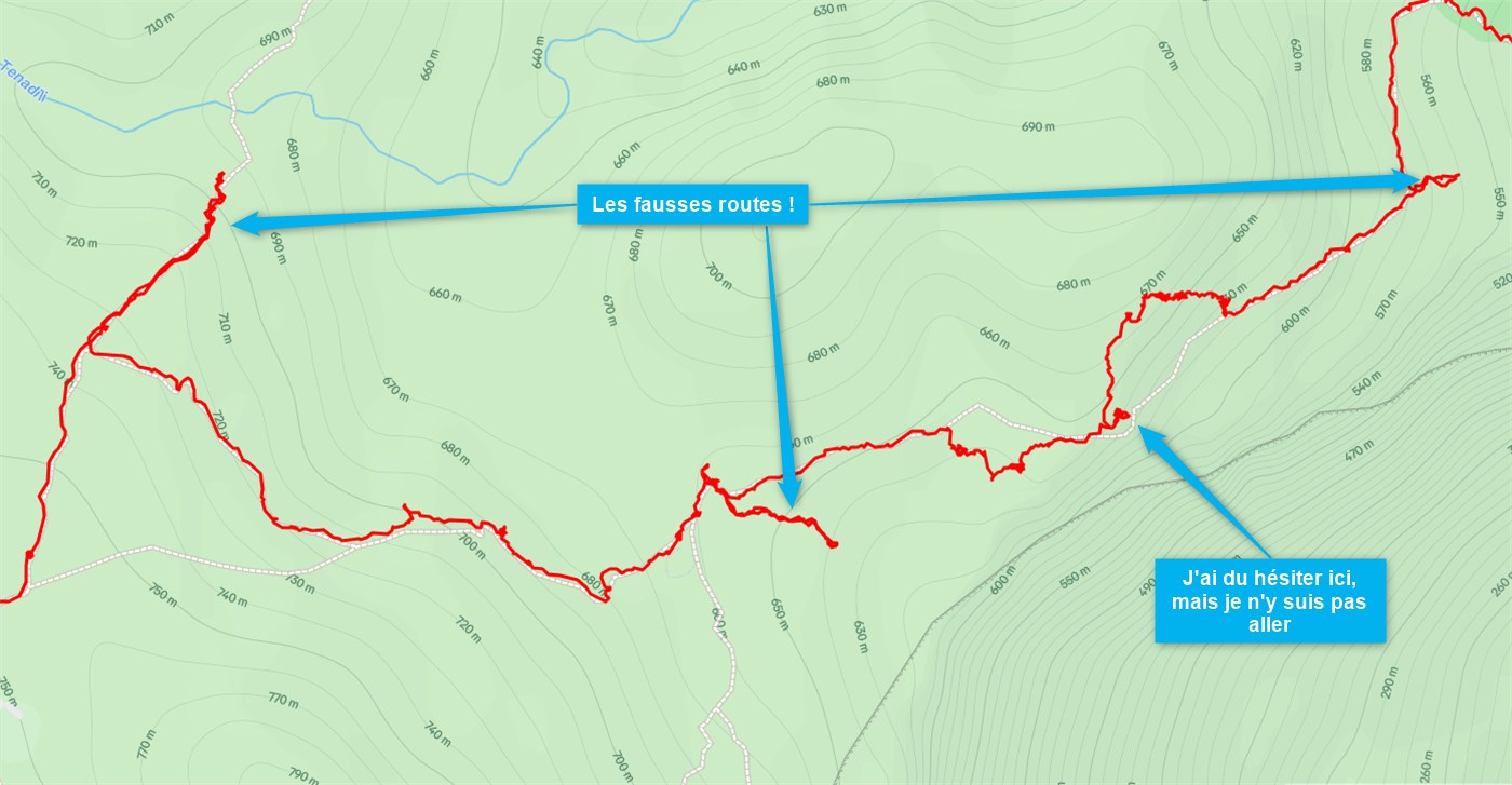 La carte du parcours vers 10h