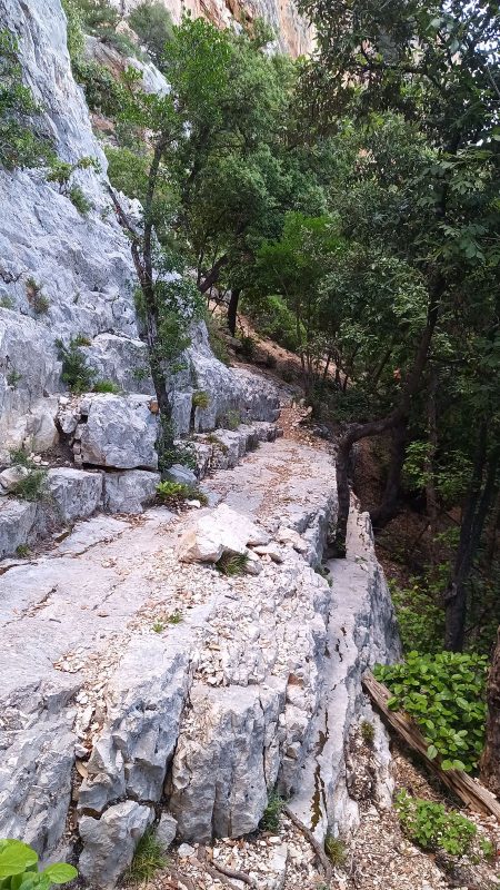 Au début, c'était un peu à flan de falaise (boisé), mais praticable.