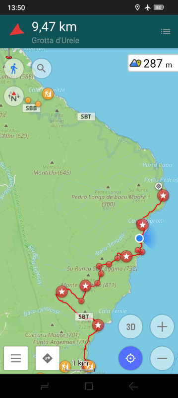 OSMand mais pas de relief et il manque les traces.