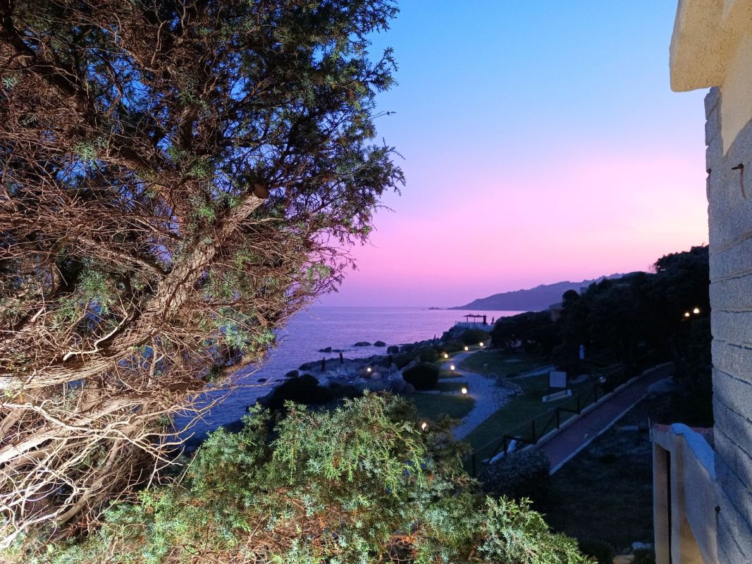 Coucher de soleil du restaurant de l'hôtel