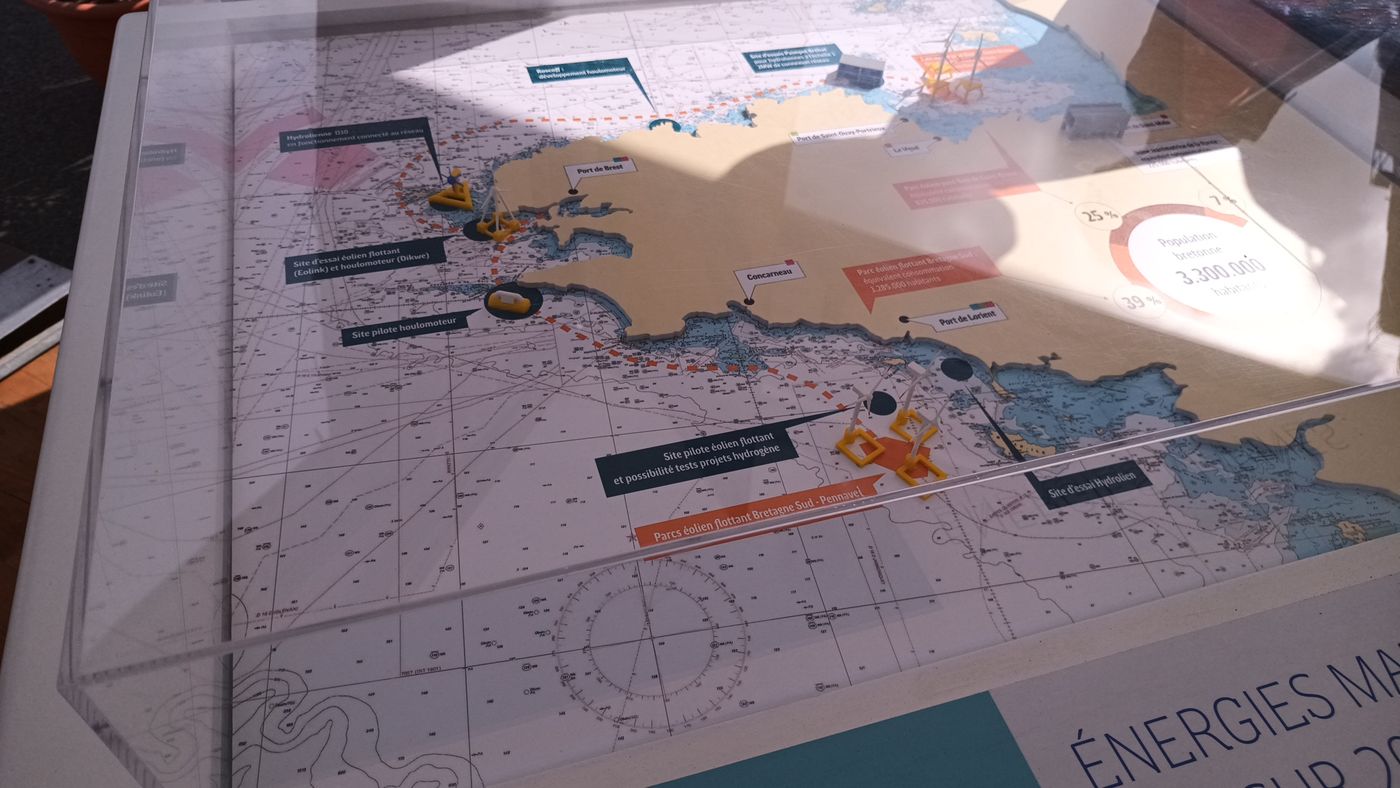 Carte des futures sites d'éolienne