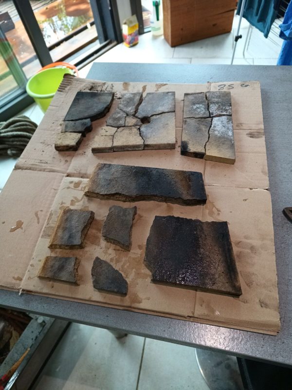 Les brique réfractaire cassé, à recoller