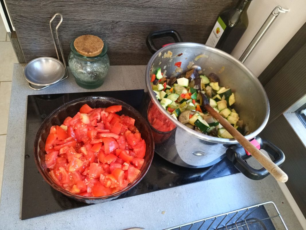 Préparation de la ratatouille