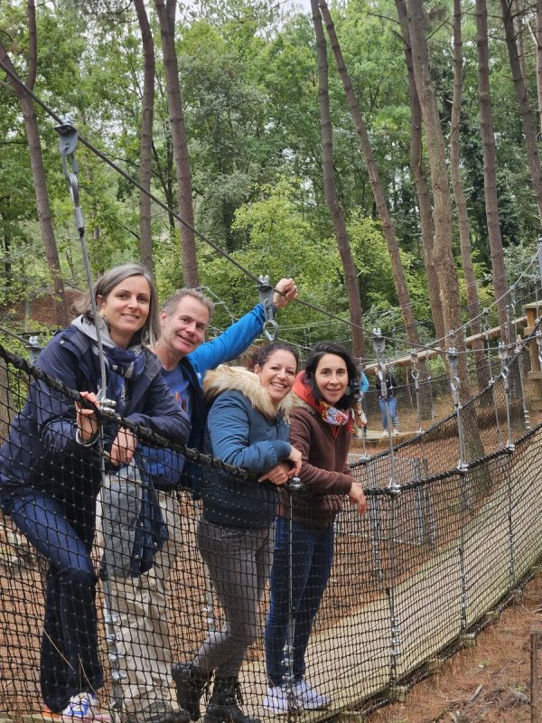 Les adultes sur les ponts de singes