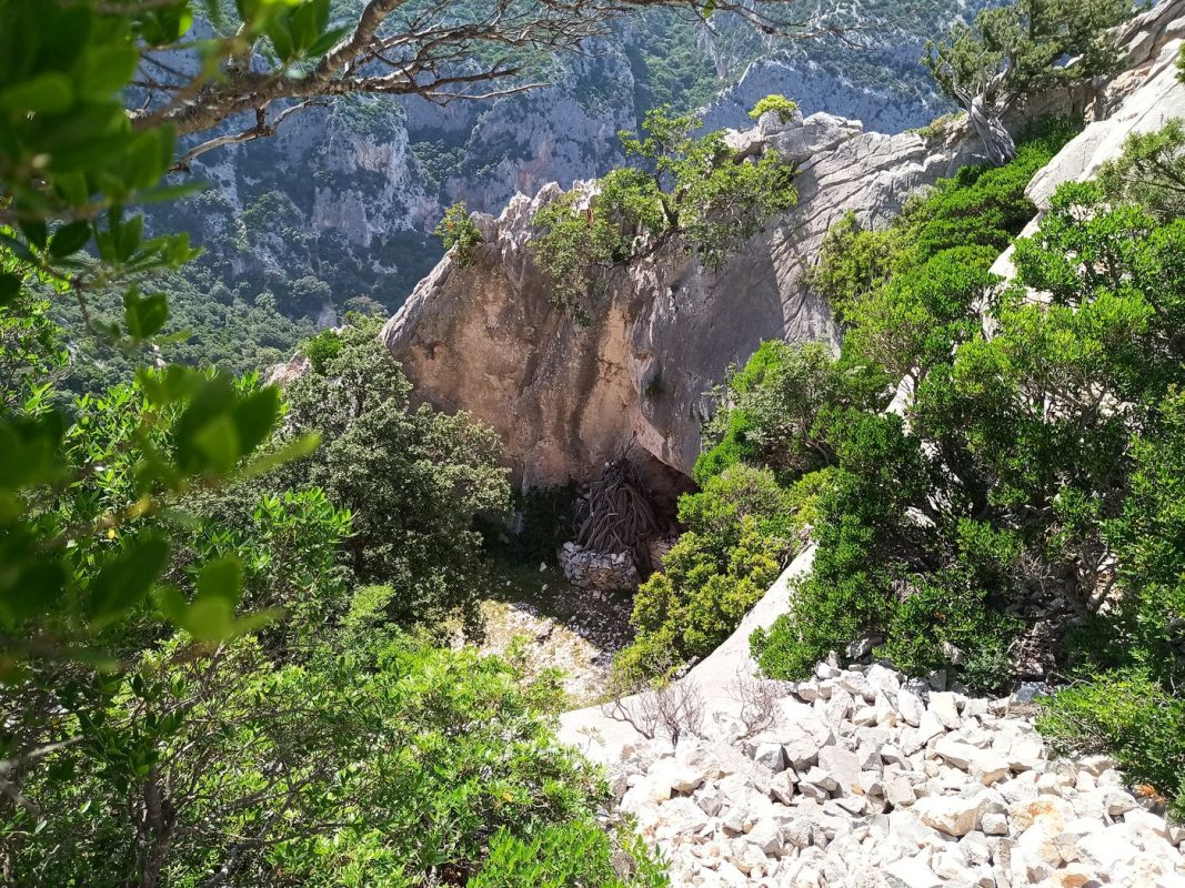 En bas, une Cuile dans une grotte, inaccessible !
