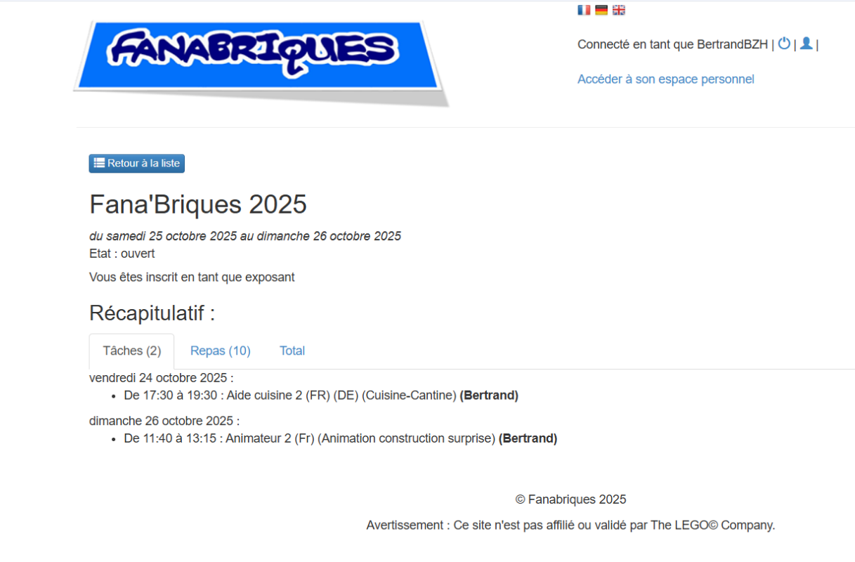 Récapitulatif taches