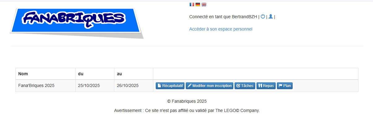 Résumé inscription