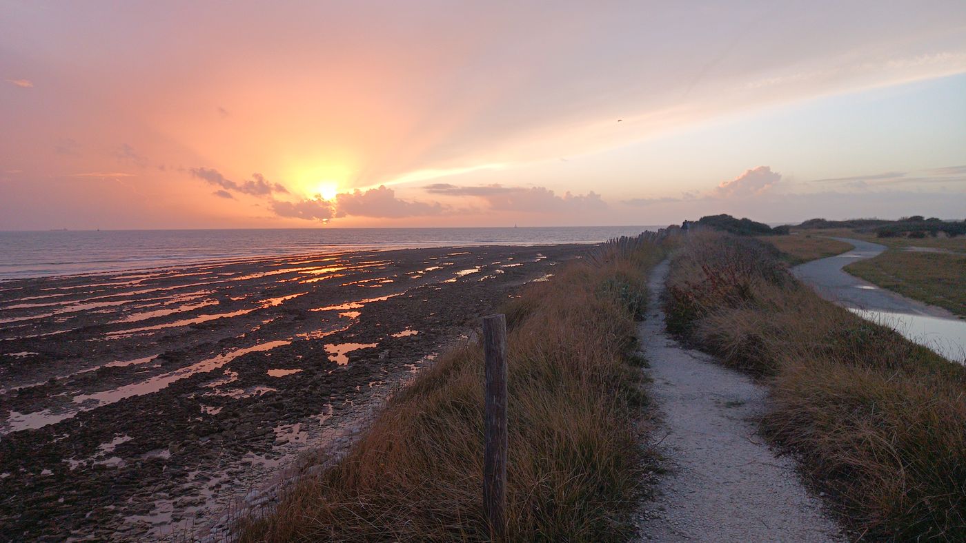 Coucher de soleil lors de la balade au jardin des pères