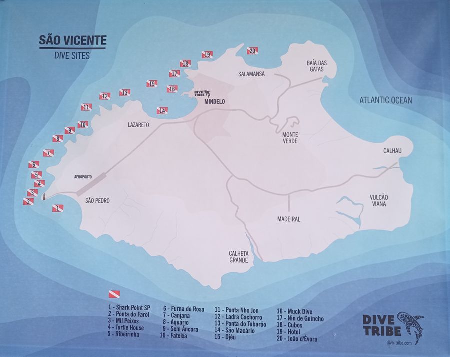 Carte des Sites à Saint Vincent, Cap Vert