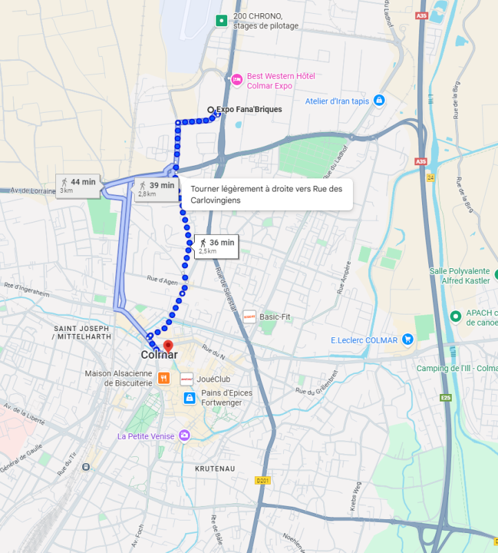 La foire Expo par rapport à la vielle ville