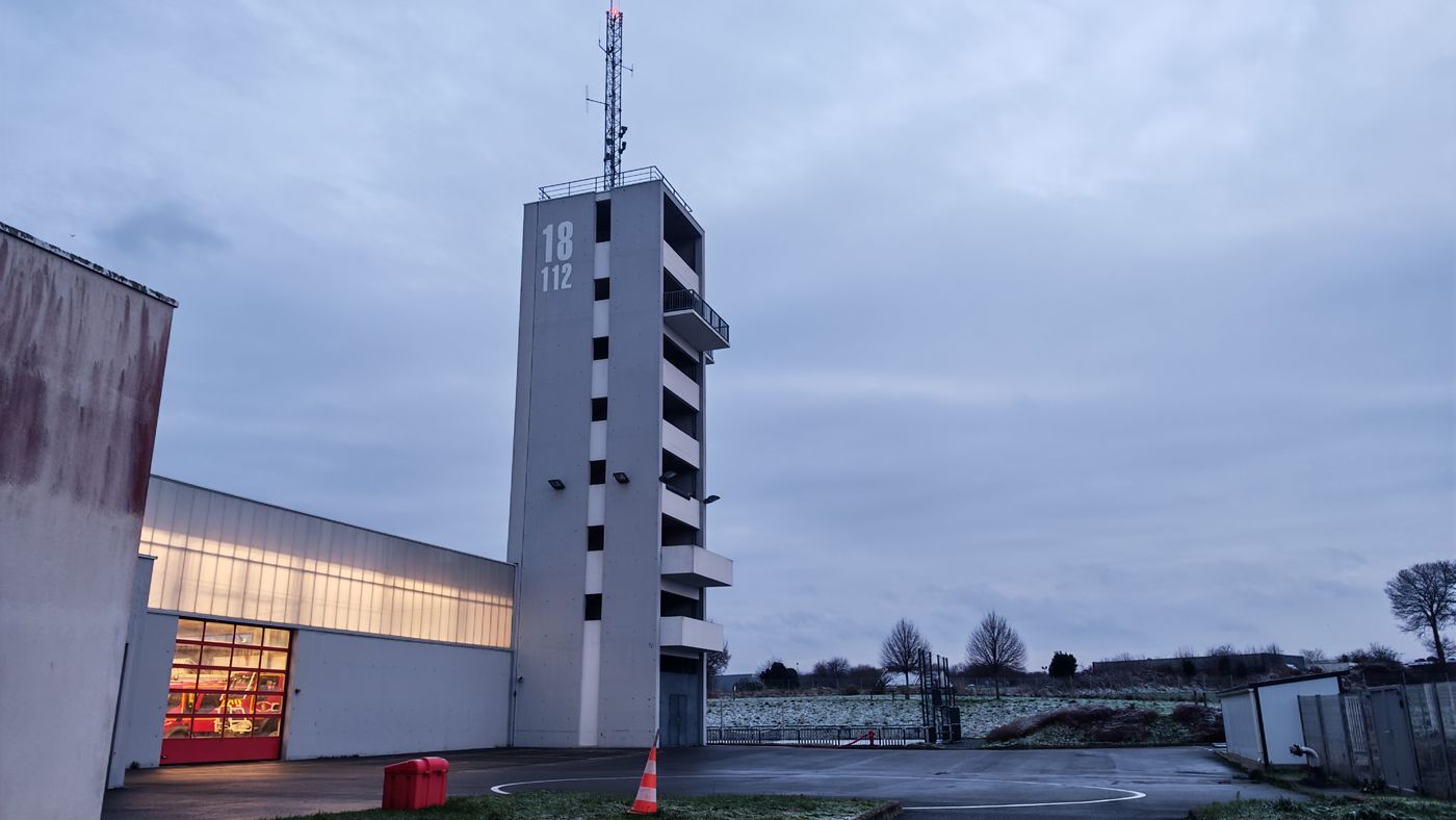 La tour d'entrainement sous la neige