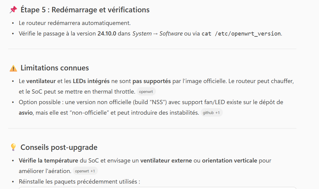 Il donne aussi les limitations, les alternatives, et les moyen de tests !