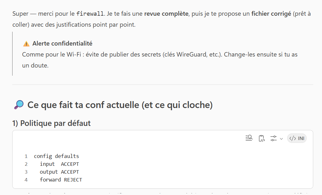 Analyse et explication des règles de routage