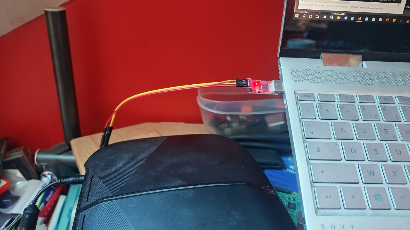 Remise en place du module TTL-USB pour accéder au routeur