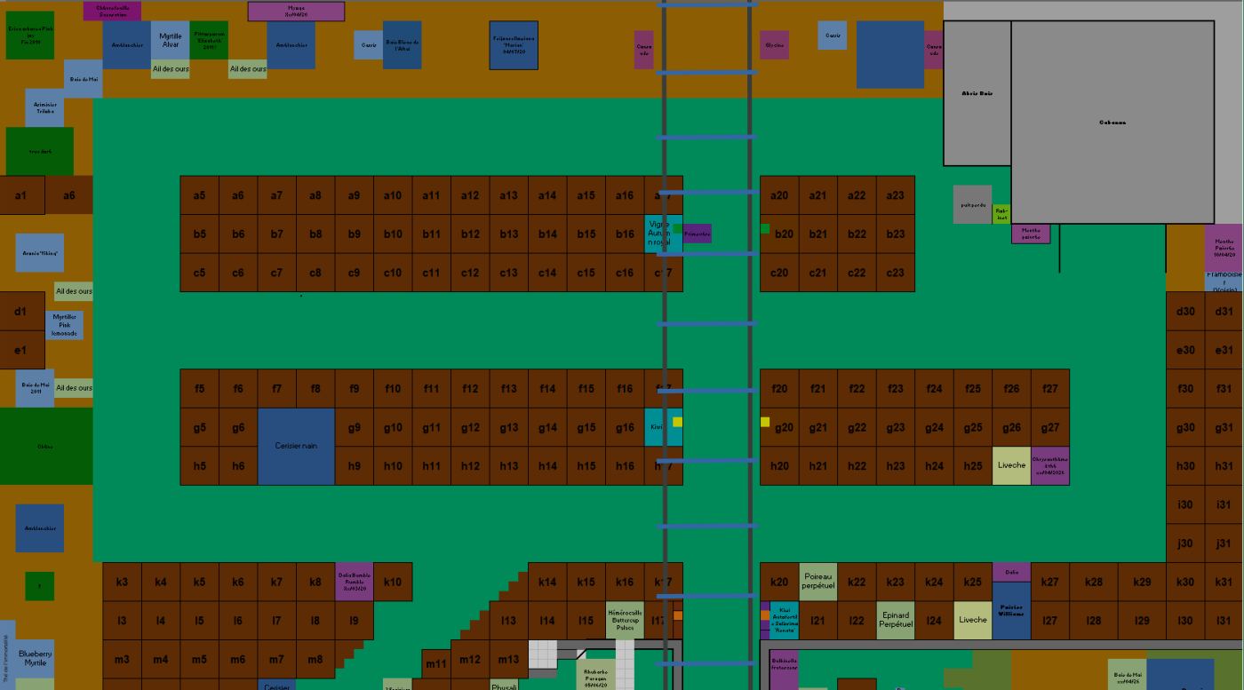 Le plan du potager/jardin