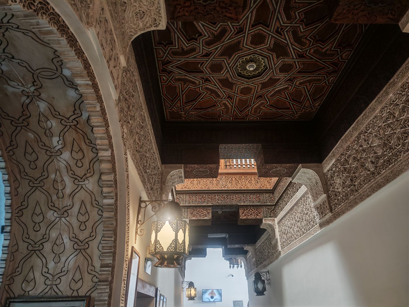Les plafond en bois sont peint