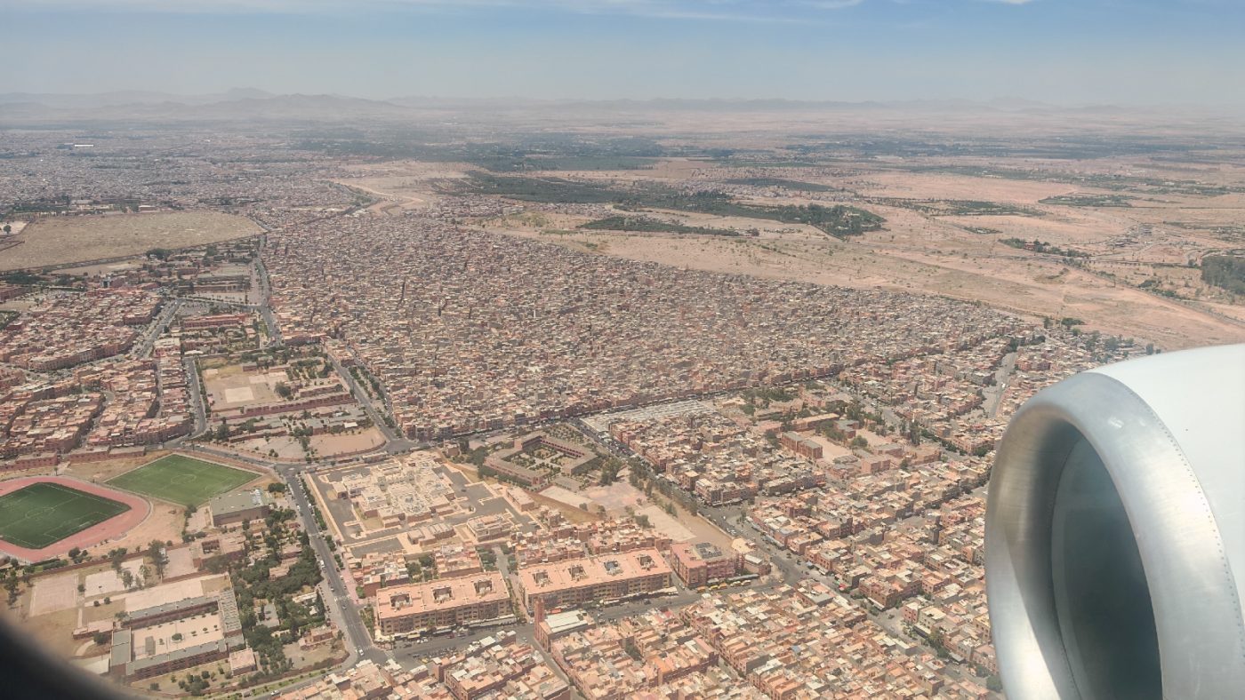 L'arrivé en avion sur Marrakech