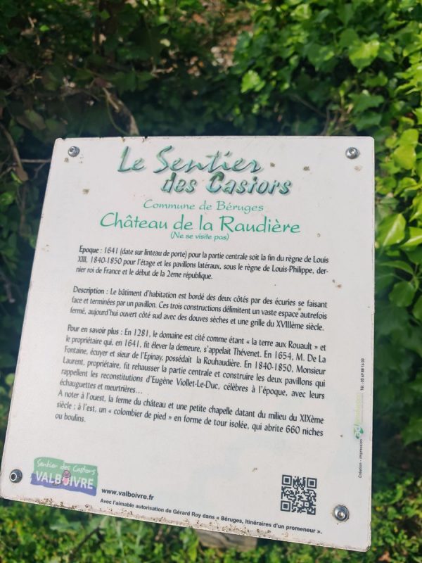 Descriptif sur le château de Raudière