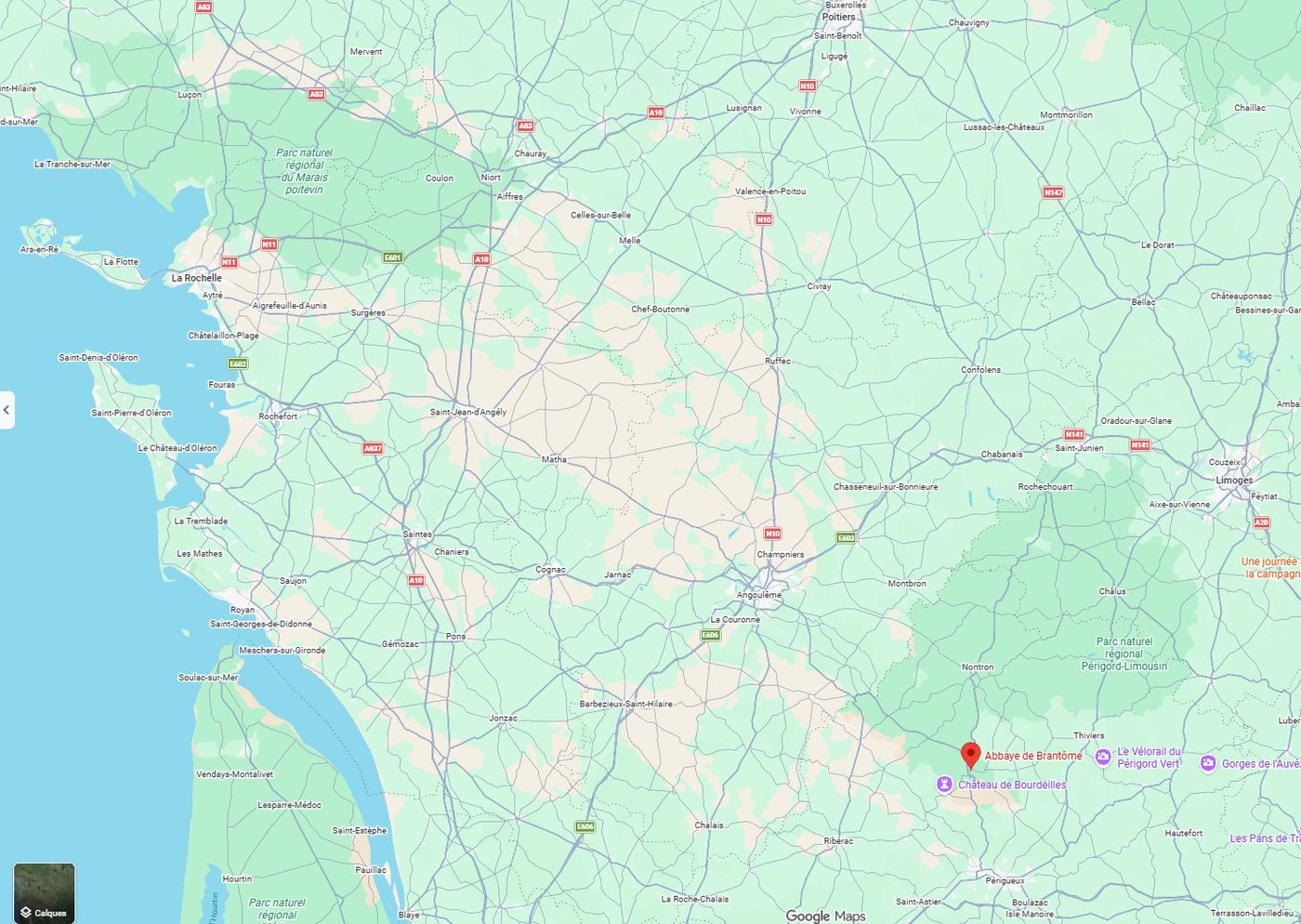 Carte Brantôme