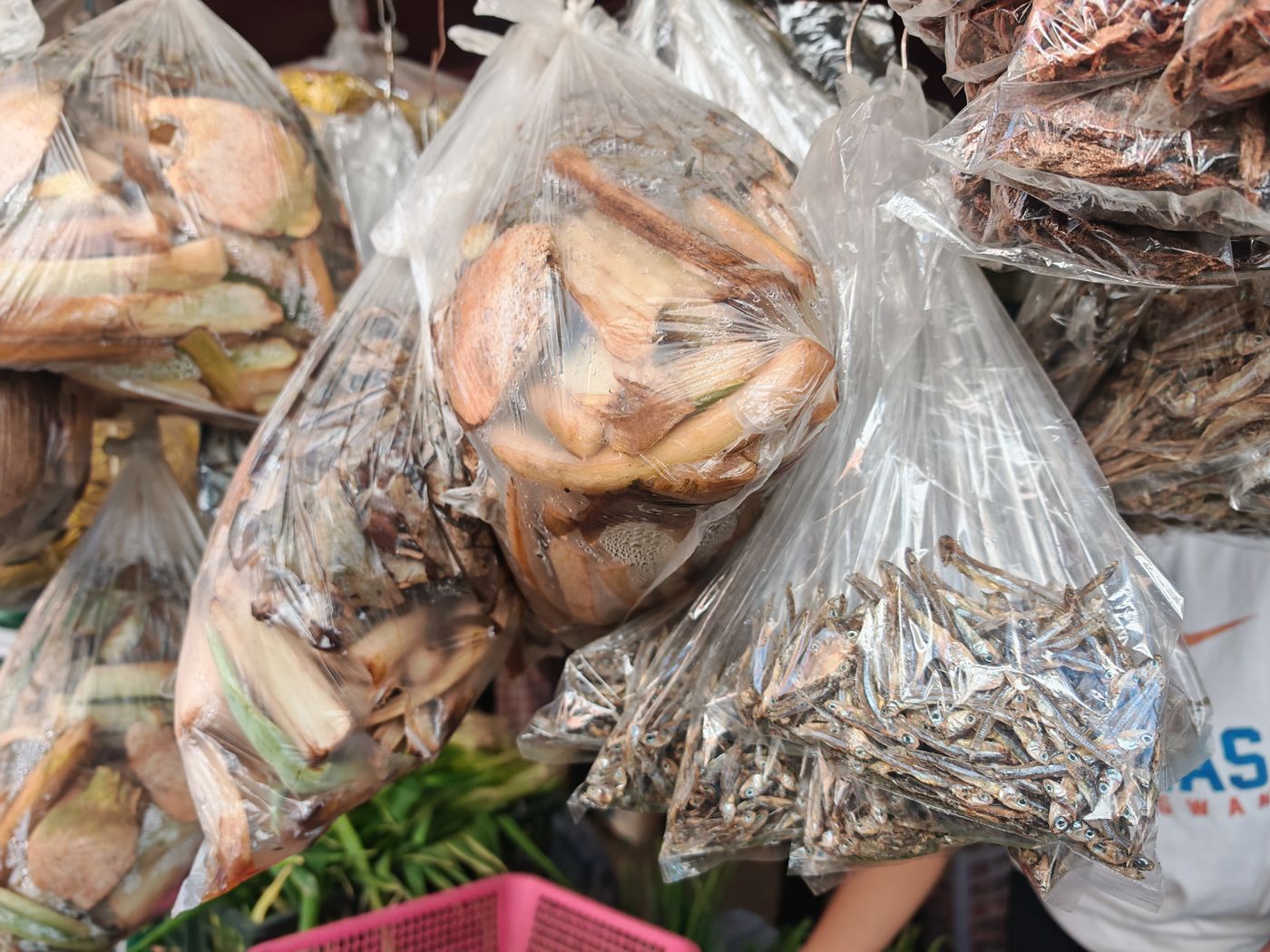 Champignons et friture séché