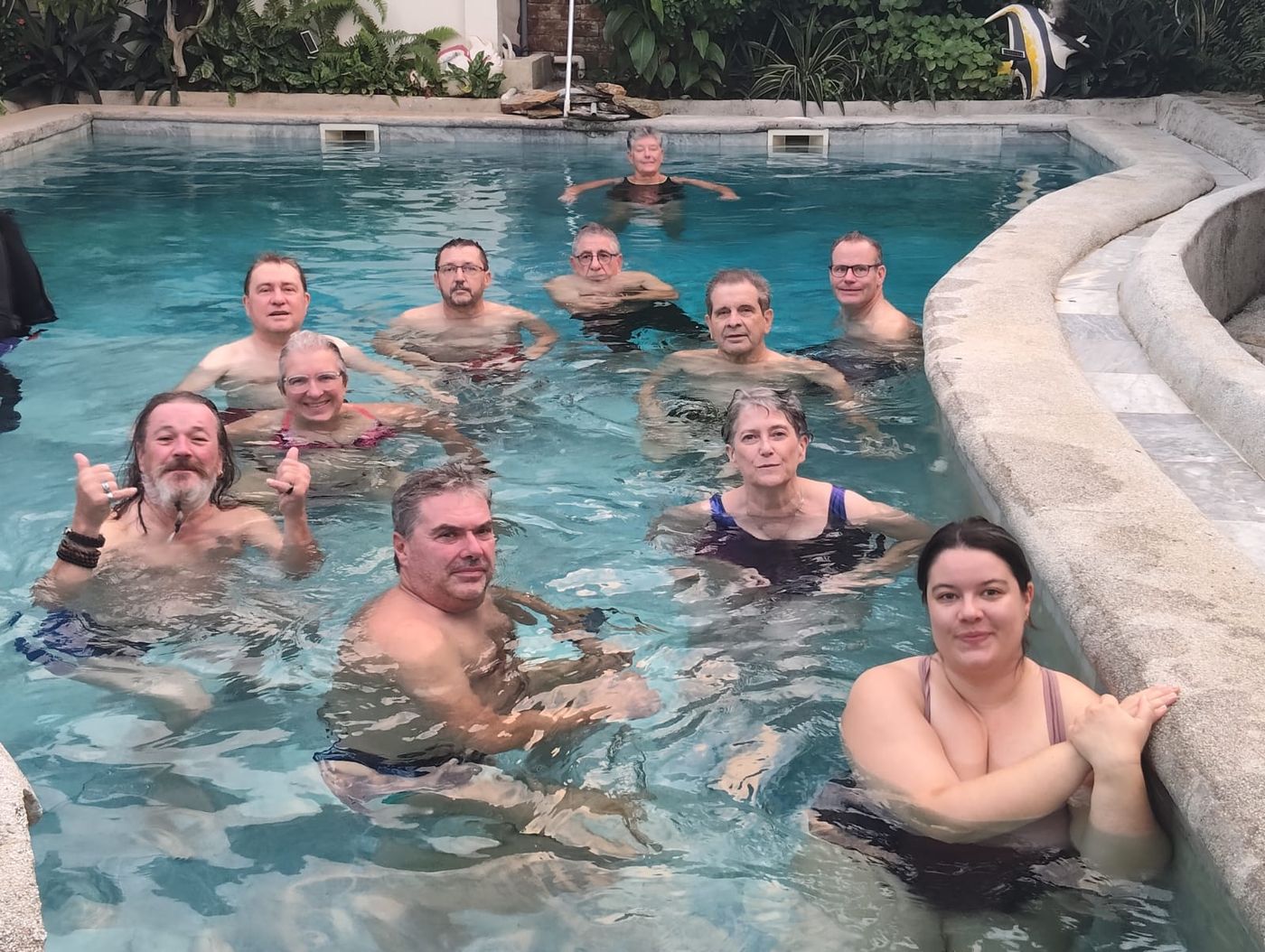 Après la balade, rafraichissement dans la piscine
