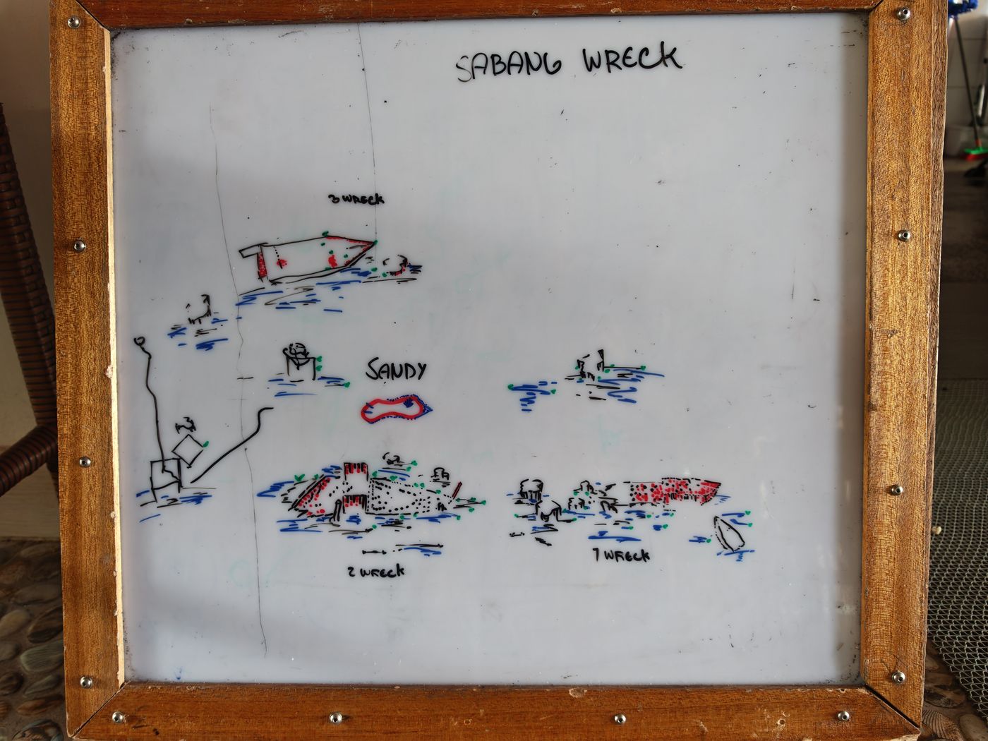 Dessin de la plongée des épaves de Sabang